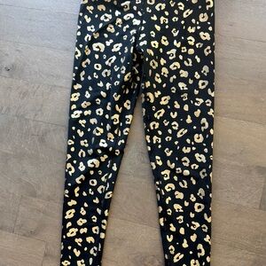 Terez black and metallic gold animal print leggings
